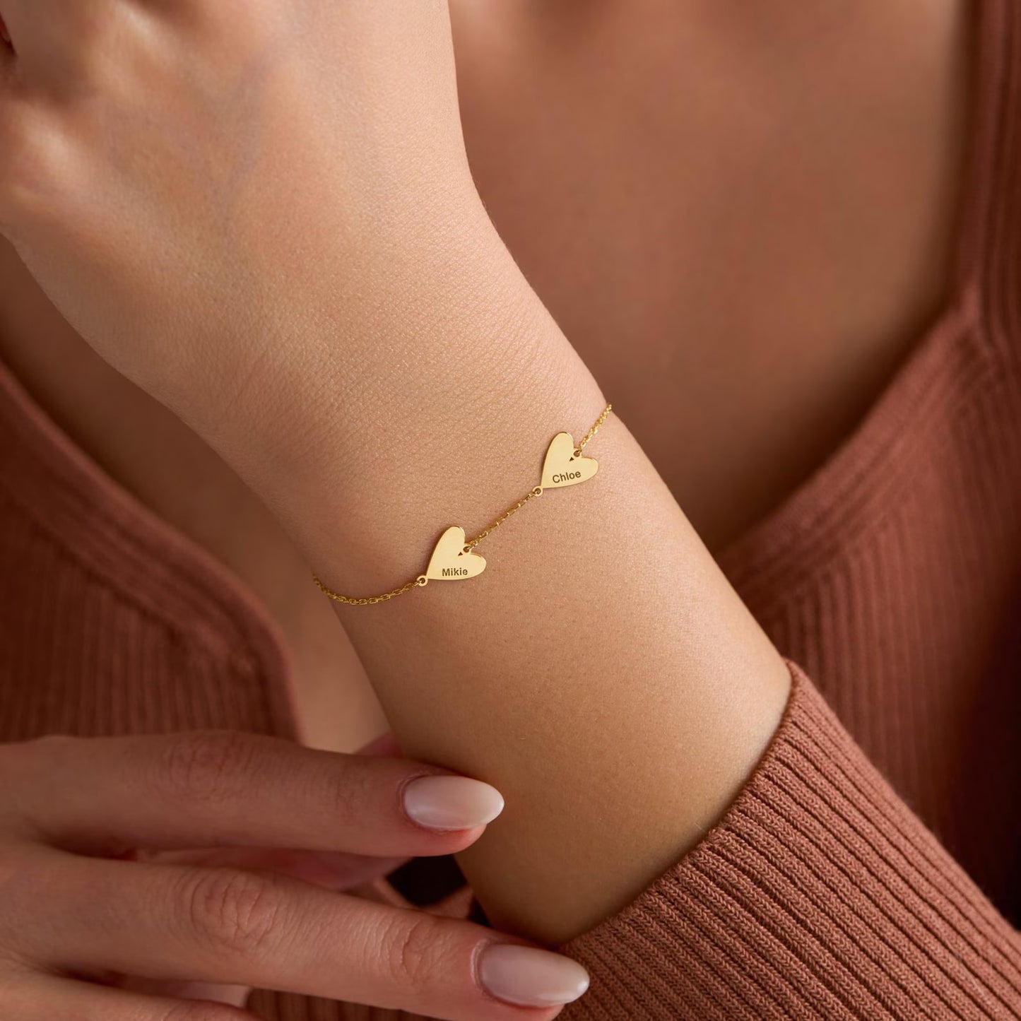 Personligt graverat hjärtarmband