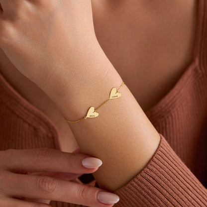 Personligt graverat hjärtarmband