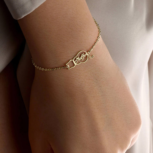 Personligt kattnamnsarmband