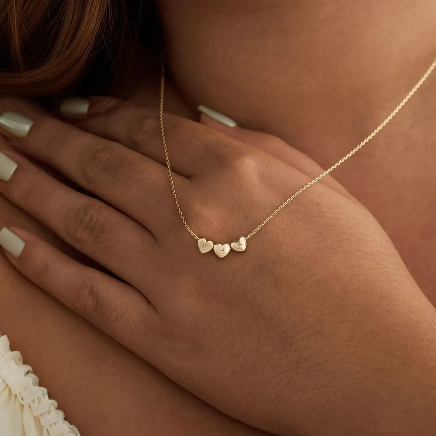 Personligt hjärthalsband med initialer