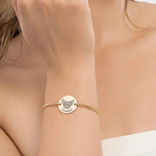 Personligt husdjursporträtts-armband