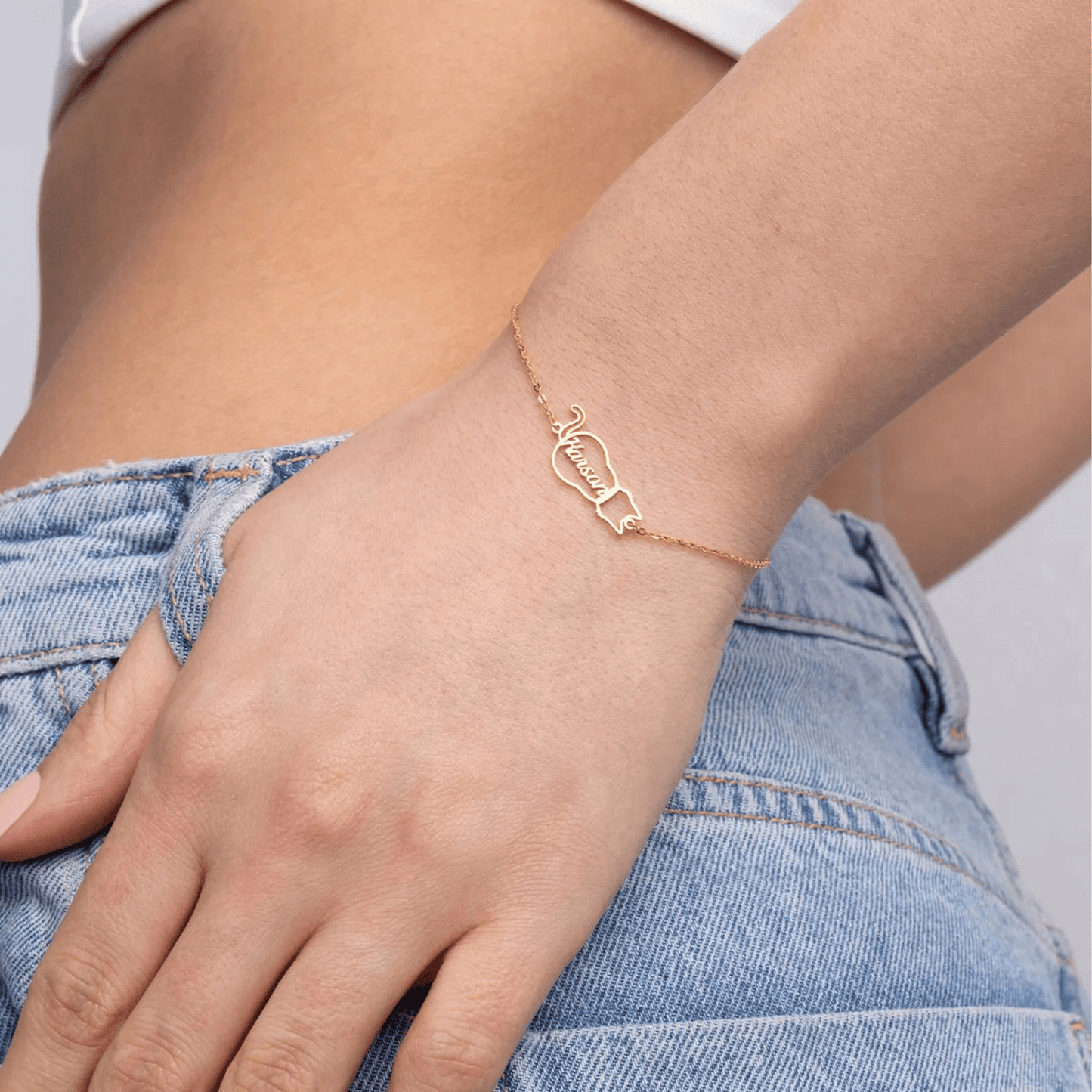 Personligt kattnamnsarmband