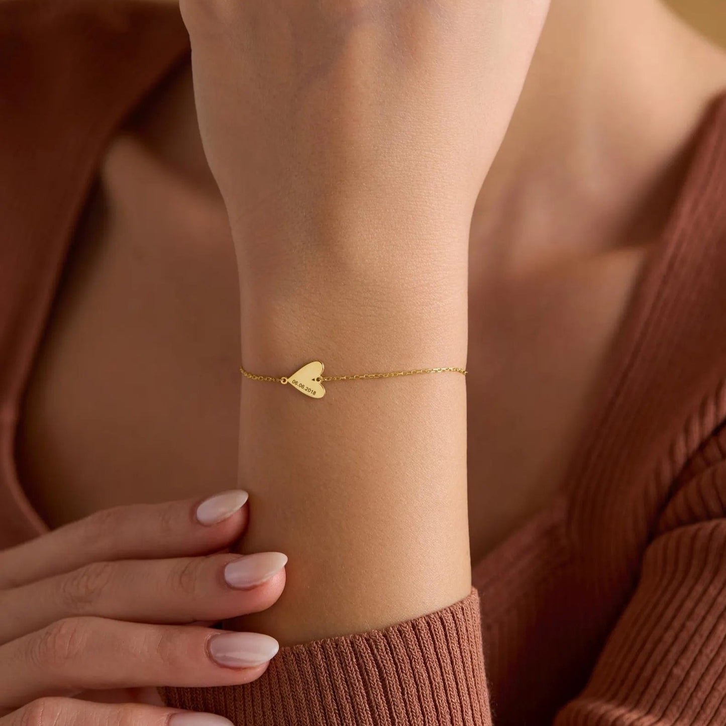 Personligt graverat hjärtarmband