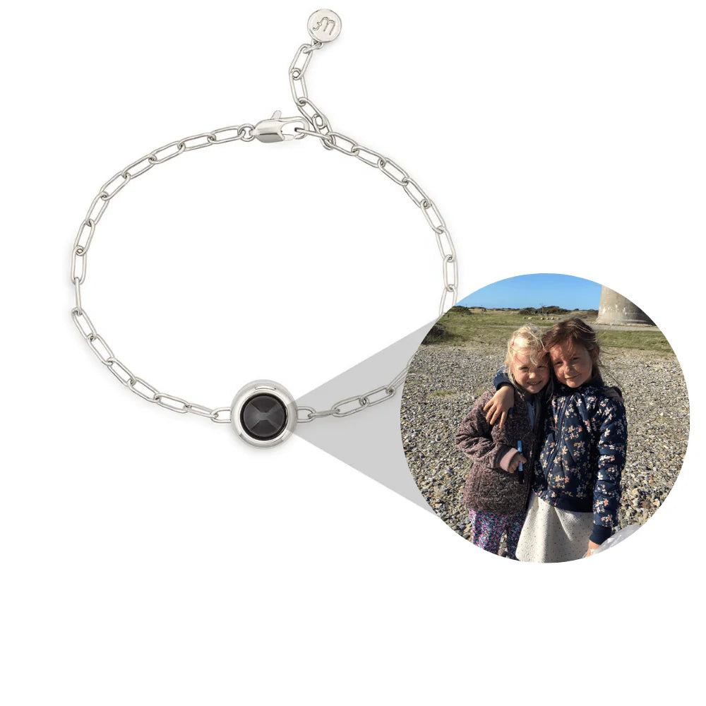 Personligt fotoarmband med ankarkedja
