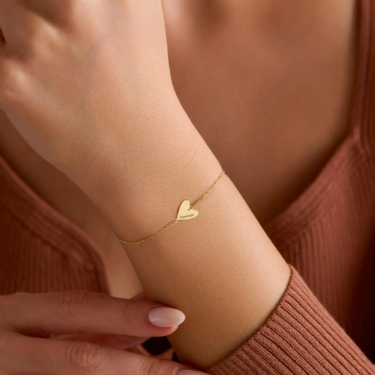 Personligt graverat hjärtarmband