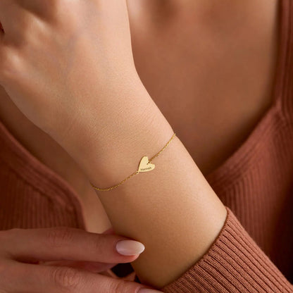 Personligt graverat hjärtarmband