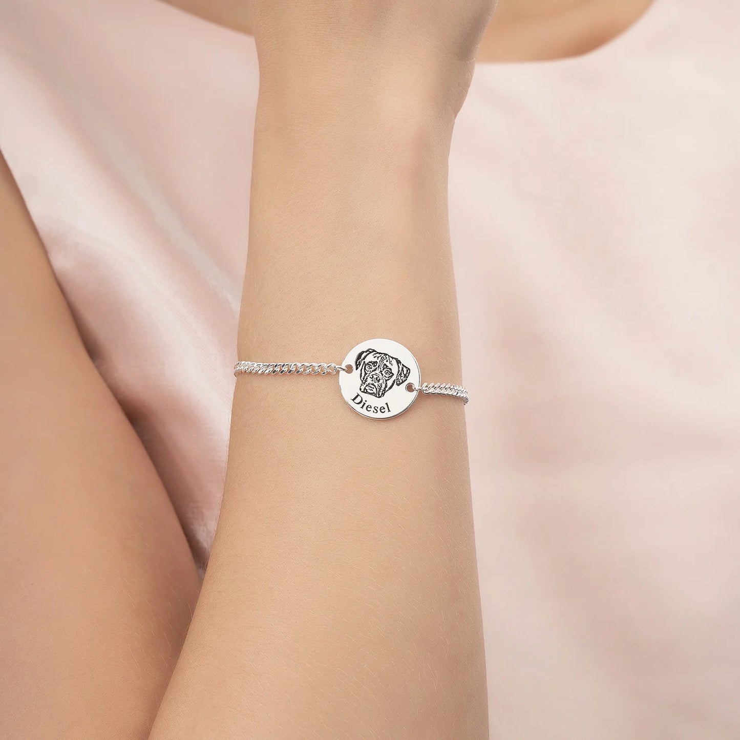 Personligt husdjursporträtts-armband