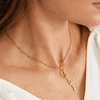 Personligt månadsblommenamnhalsband