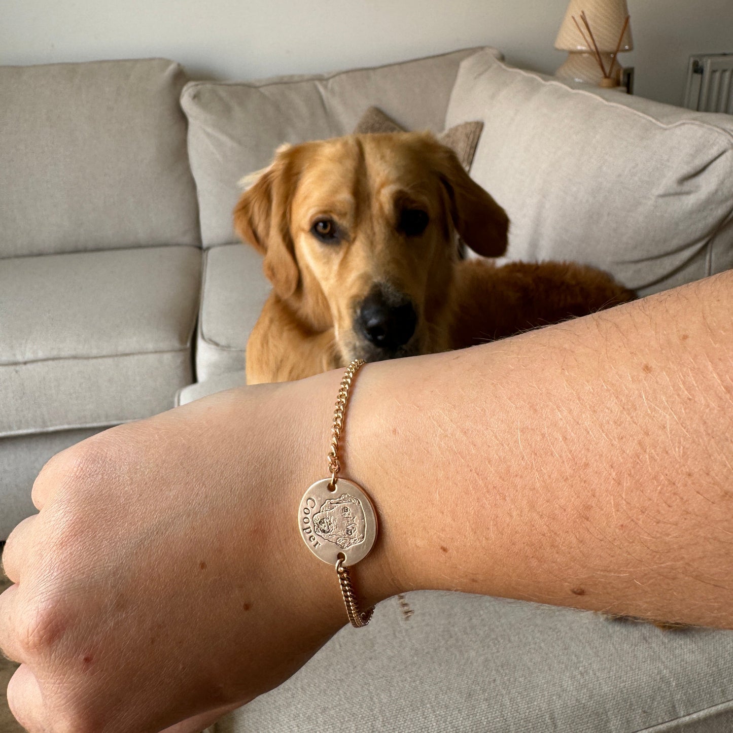 Personligt husdjursporträtts-armband