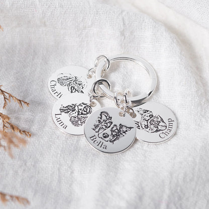 Nyckelring med personlig husdjursbild