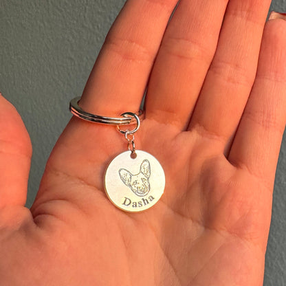 Nyckelring med personlig husdjursbild