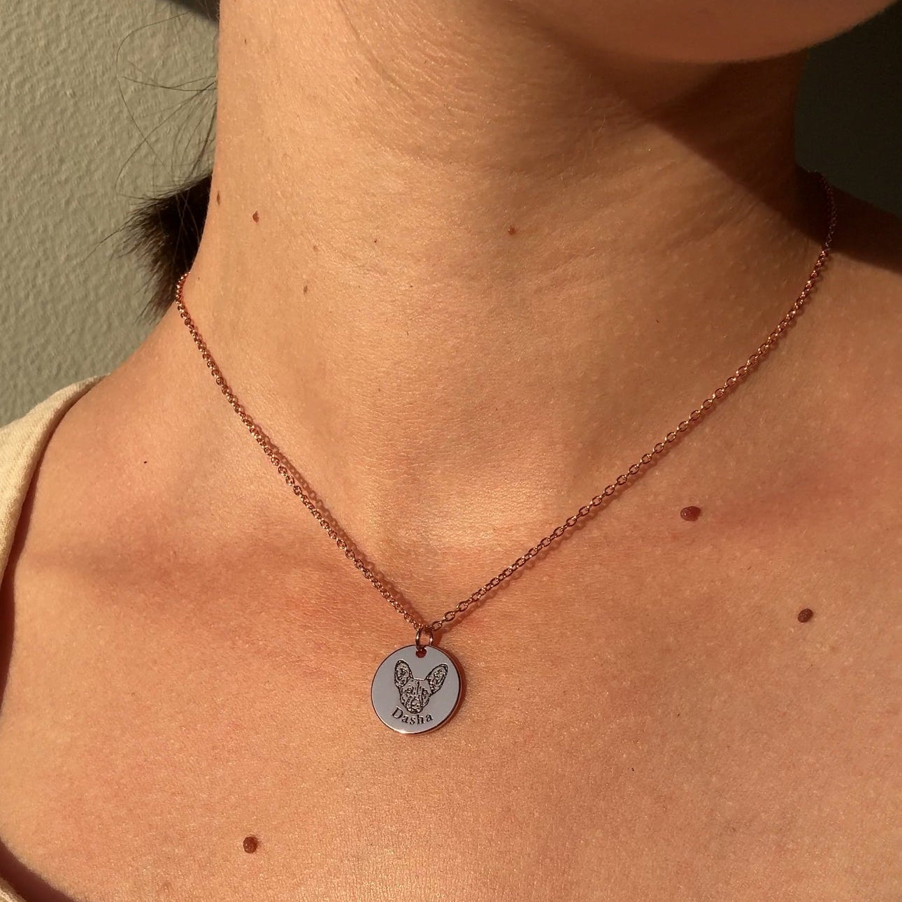 Personligt husdjursporträtt-halsband