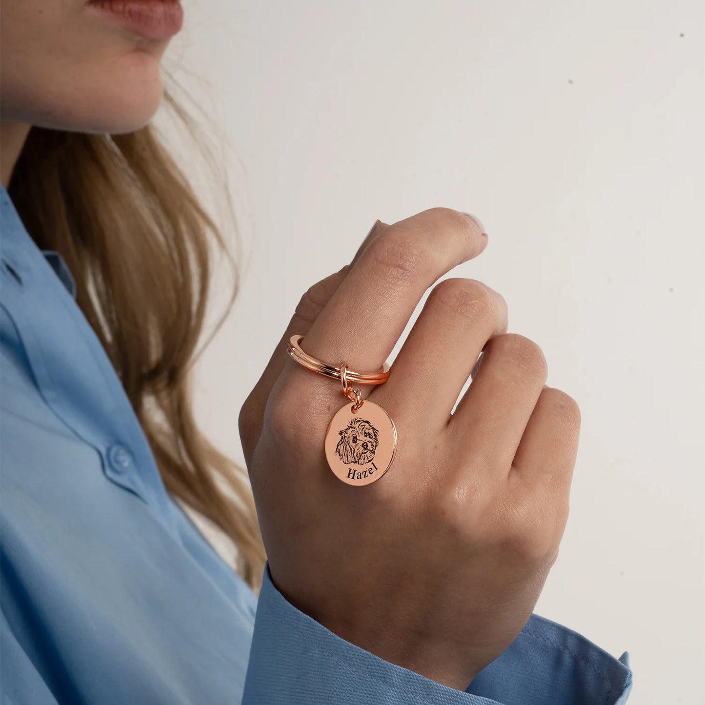 Nyckelring med personlig husdjursbild