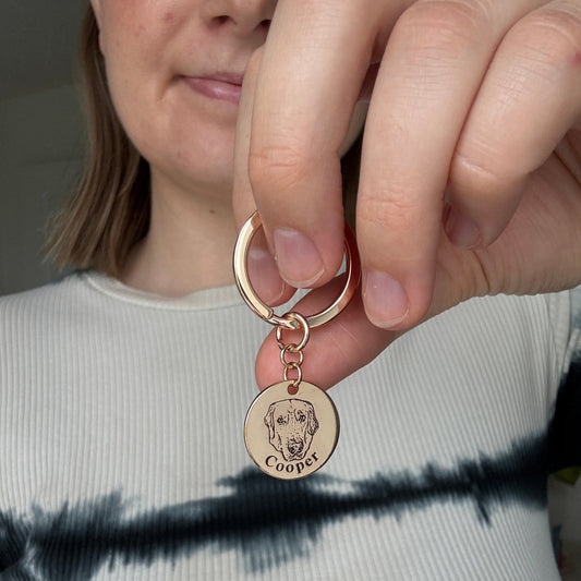 Nyckelring med personlig husdjursbild